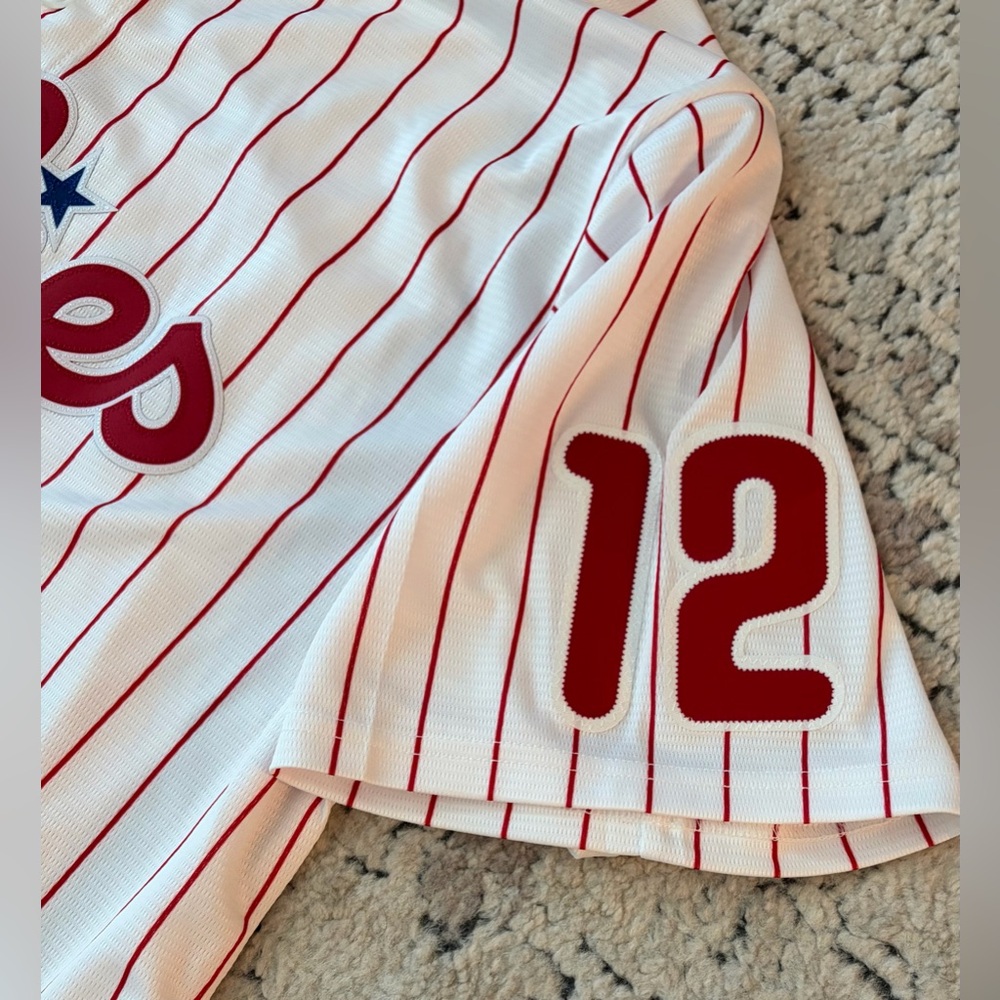 Nike Authentic Philadelphia Phillies Kyle Schwarber #12 MLB Jersey Men’s Sz: XL - Picture 7 of 9